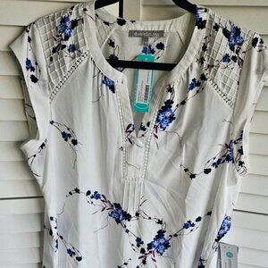 Daniel Rainn Natalia Lace Detail Blouse White- L